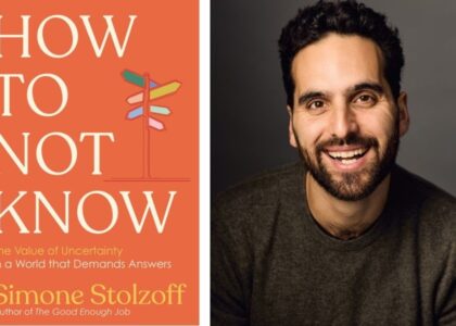 Twopanel image with book "How To Not Know" by Simone Stolzoff.